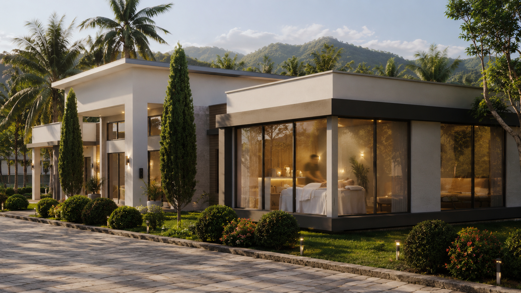 Clubhouse with spa and massage room overlooking the mountains, Valle de Samsara, Nicaragua