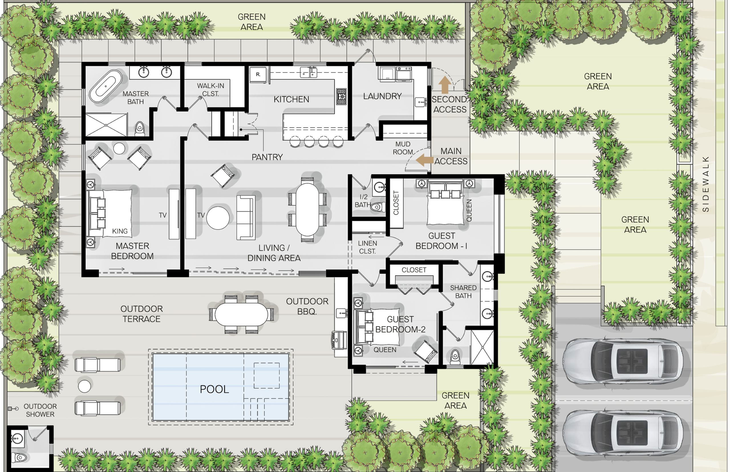 Casa Tres Floor Plan — click to enlarge